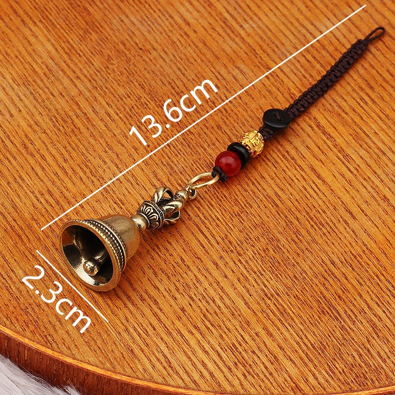 Cloche anti-démon en laiton ; instrument rituel en cuivre ; fait main
