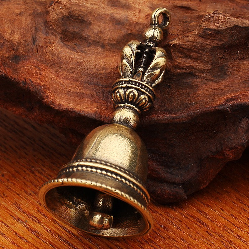 Cloche anti-démon en laiton ; instrument rituel en cuivre ; fait main