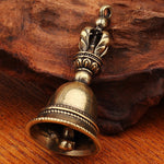 Campana de latón para someter demonios; instrumento ritual de cobre; hecho a mano