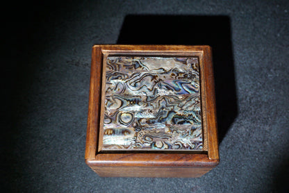 Antique Huanghuali wood box; Fengshui ornaments