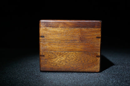 Antique Huanghuali wood box; Fengshui ornaments