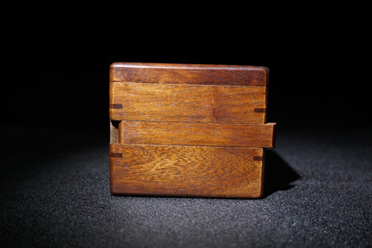 Antique Huanghuali wood box; Fengshui ornaments