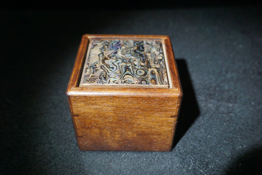 Antique Huanghuali wood box; Fengshui ornaments