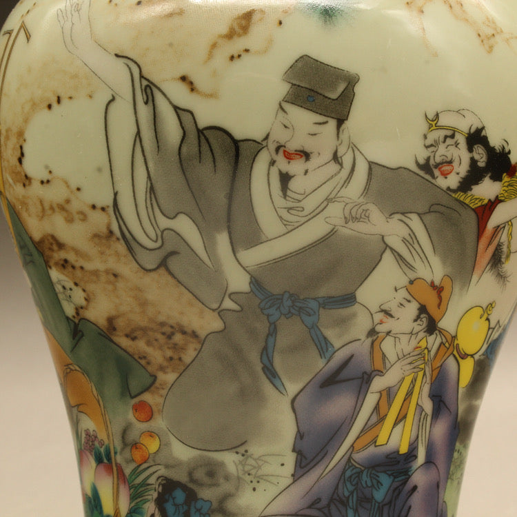 Antique porcelain vase; Taoist Eight Immortals Feng Shui ornaments to bless peace