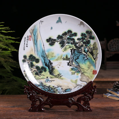 Porcelain decorative plate; Feng Shui ornaments