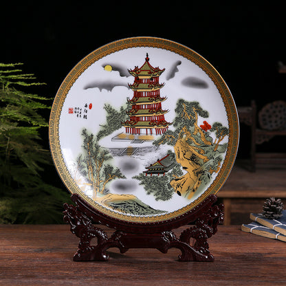 Porcelain decorative plate; Feng Shui ornaments