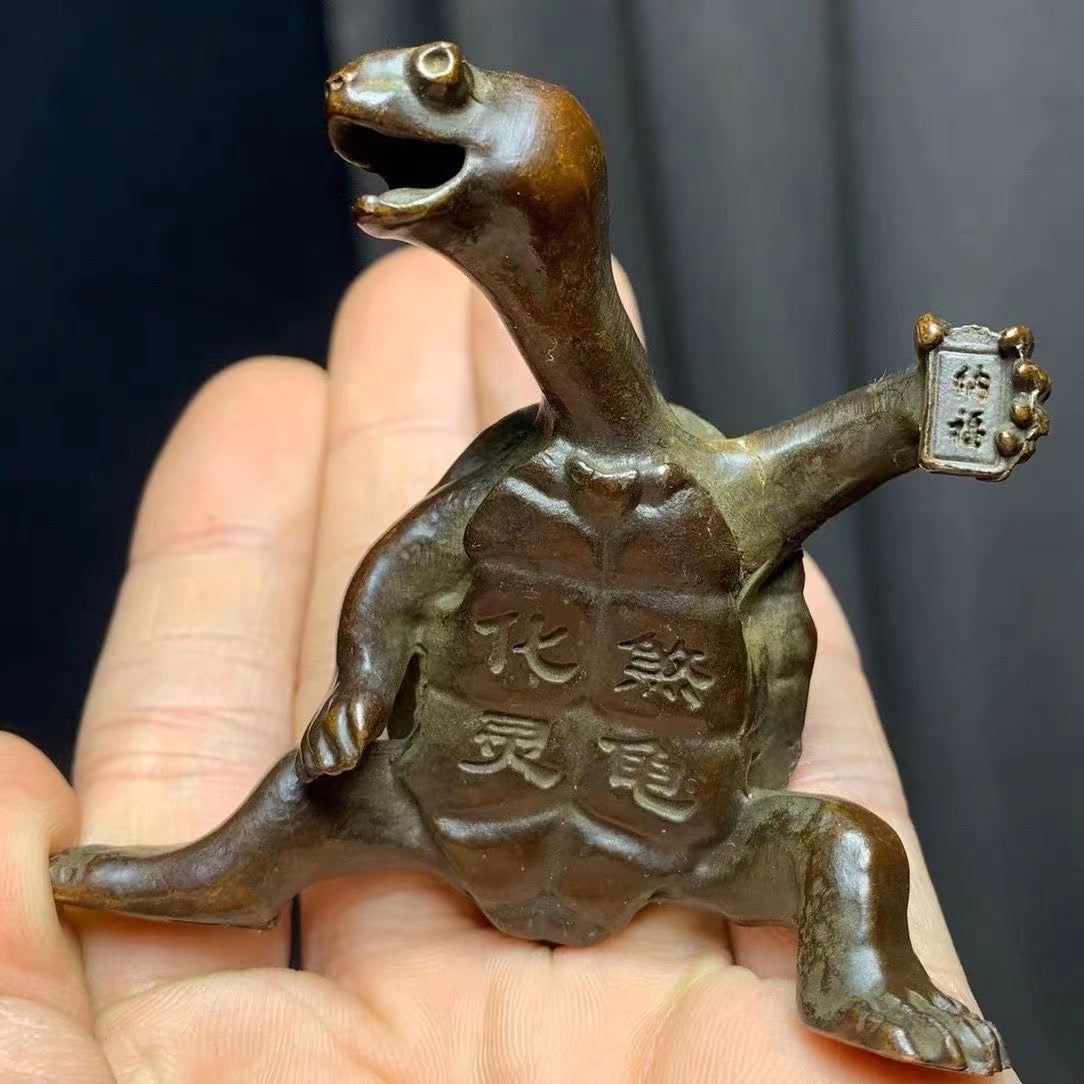 Antiques Bronze turtle; ward off evil and bring peace