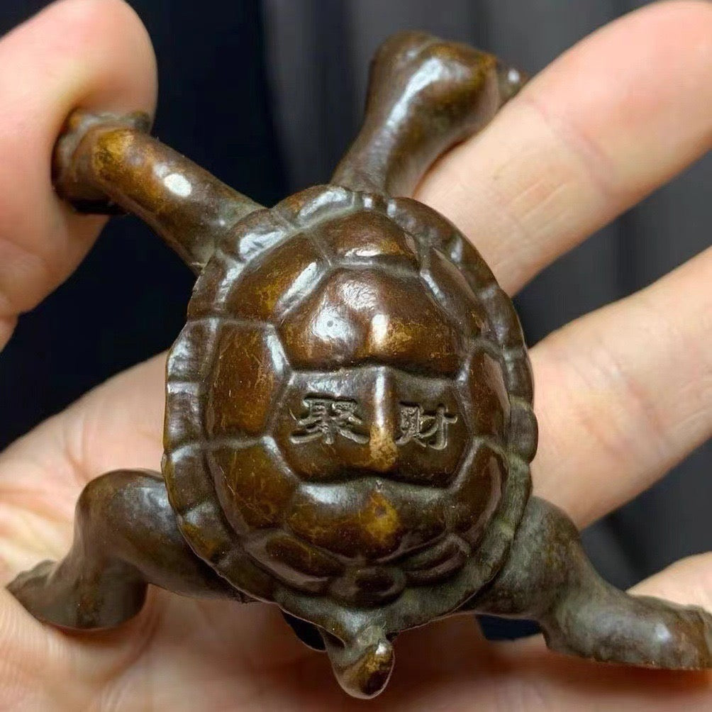 Antiques Bronze turtle; ward off evil and bring peace