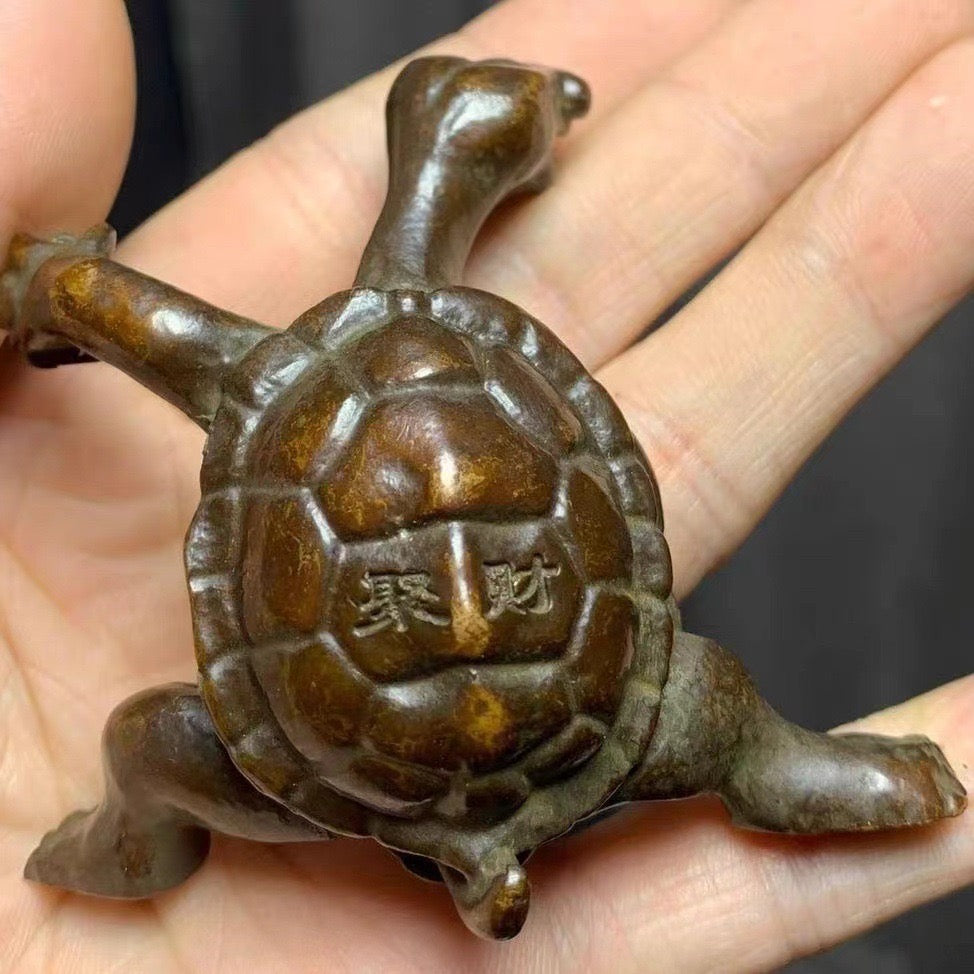 Antiques Bronze turtle; ward off evil and bring peace